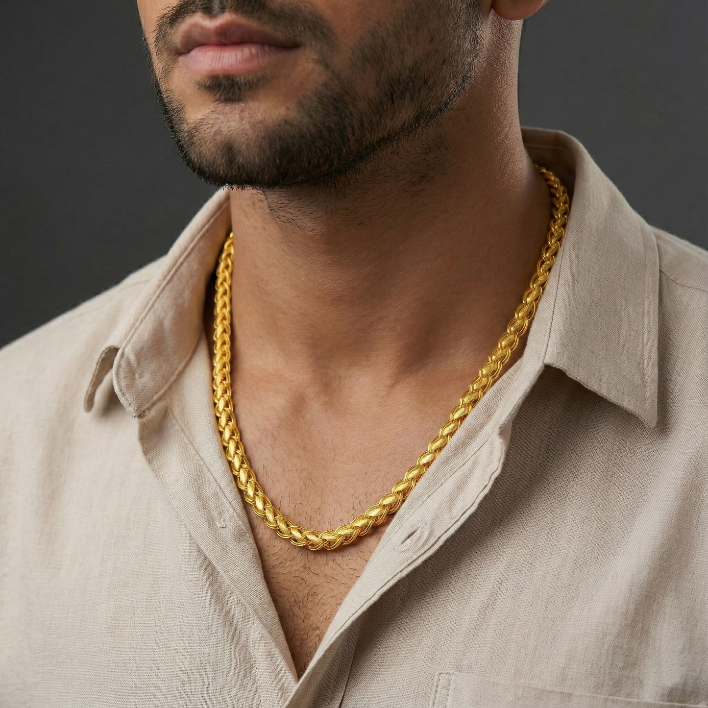 Arivah Interlock – Gold-Plated Braided Chain